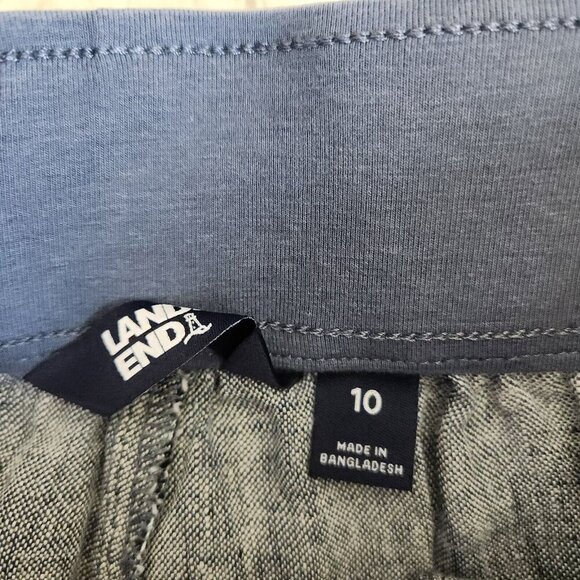 Lands End Womens 10 Linen Pants Pull on Wide Leg Pockets Coastal Resort Beach - Picture 4 of 14